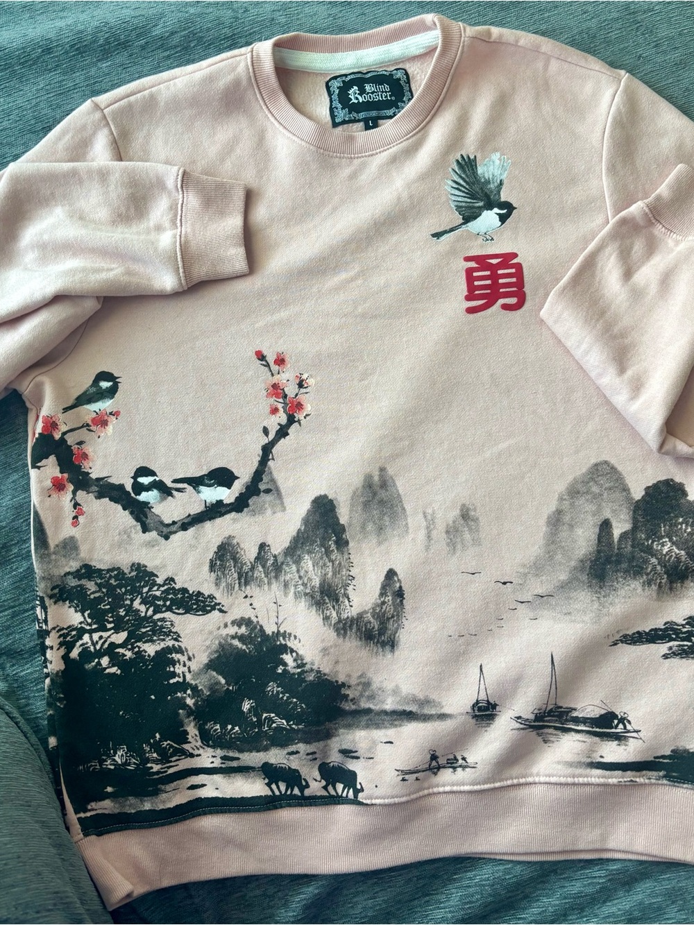 Unisex Blush Scenic Graphic Crewneck Sweatshirt by Blind Rooster